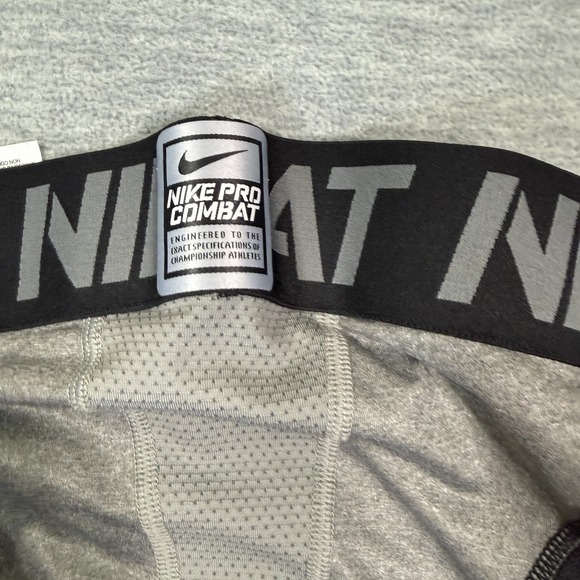 Nike Pro Pants Women S Gray Black Compression Tights Dri-FIT Combat Padded Gym - Picture 8 of 9